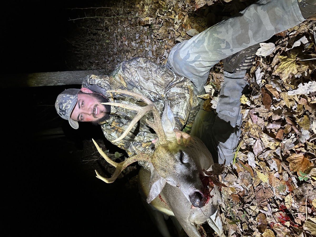 Successful harvest with an 8-point whitetail